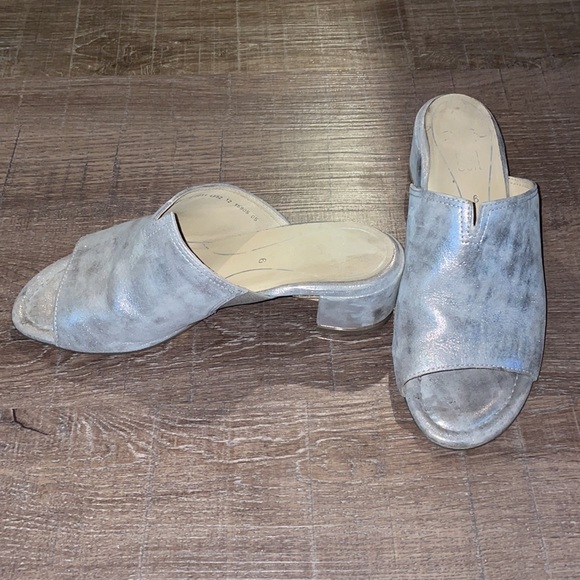 Ara Gerty block heel mule metallic silver size 9 - Picture 4 of 9
